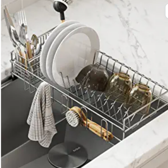 Kraus KDR-3 Kore Kitchen Sink Dish Drying Rack Drainer and Utensil Holder, 17 inch