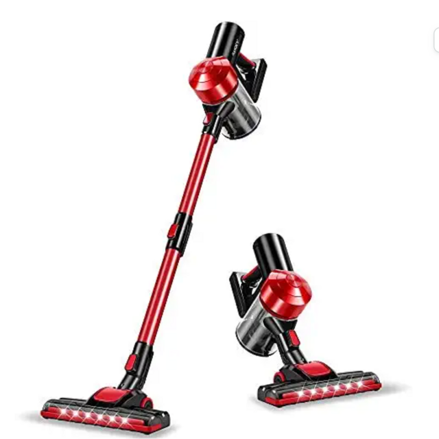 iwoly C150 Cordless Vacuum Cleaner Rechargeable with 2200mAh Detachable Battery, 18000Pa Cyclone Vacuum with HEPA Filter, 3 Modes, Portable Handheld Stick Vacuum for Hard Floors