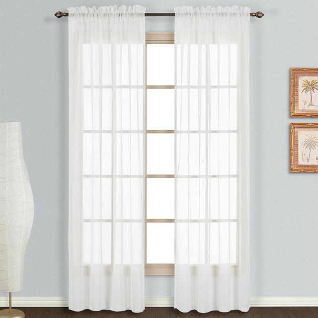 United Curtain Co. Monte Carlo Voile Window Panel Pair - 59" x 84"
