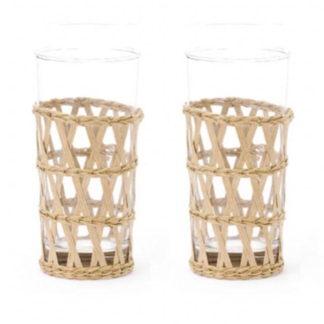 AMANDA LINDROTH ISLAND WRAPPED ICE TEA, SET OF 4 IN NATURAL