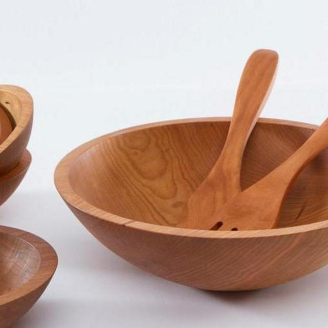 15" Cherry Wood Salad Bowl