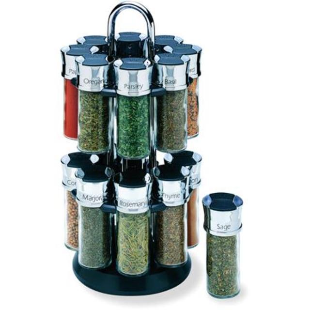 Olde Thompson 16-Jar Chrome Carousel Spice Rack