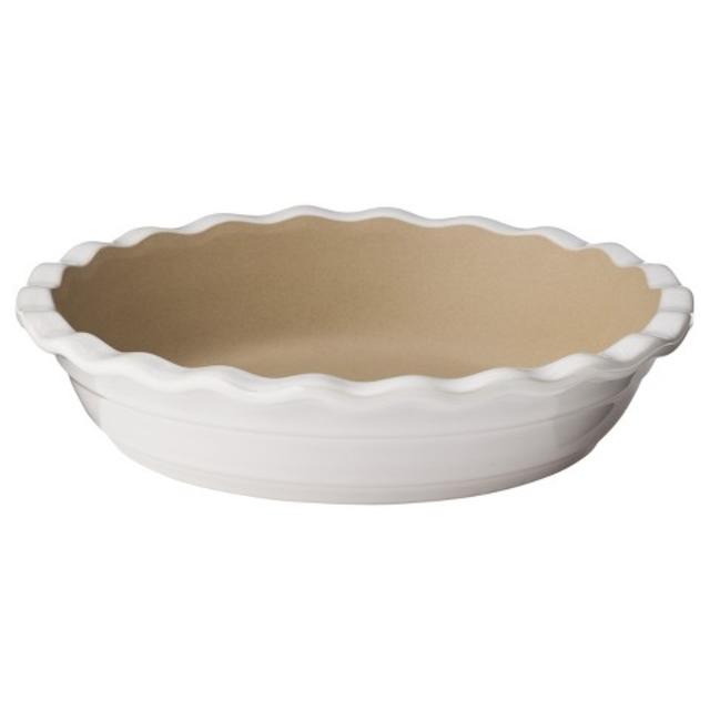 NaturalStone™ 9" Deep Dish Ruffled Pie Pan - White product details page