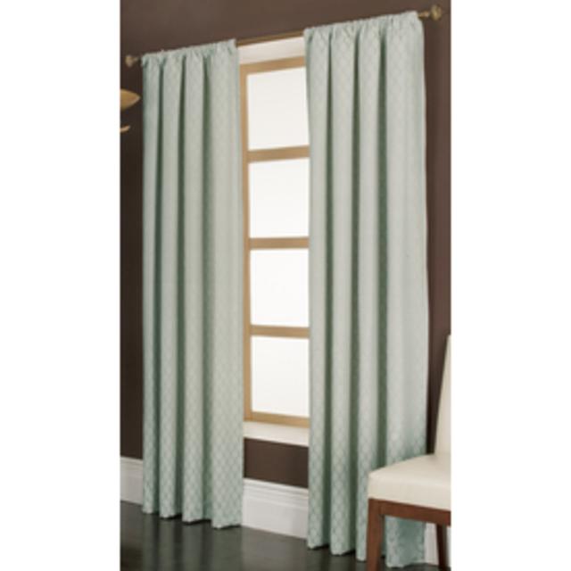 allen + roth Parksley 84-in L Light Filtering Geometric Dusk Rod Pocket Window Curtain Panel