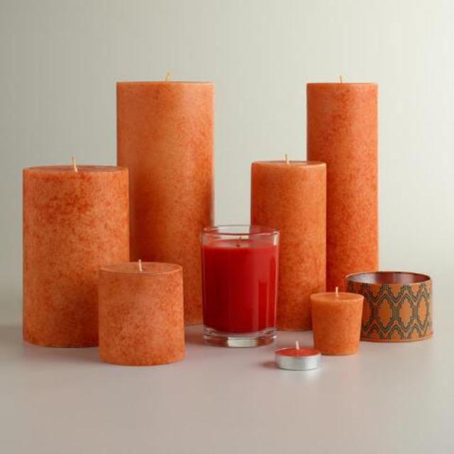3" x 3" Mexican Pumpkin Pillar Candle