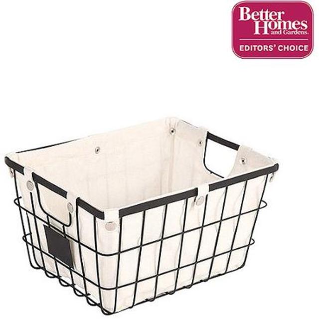 Better Homes and Gardens Small Wire Basket with Chalkboard, Black