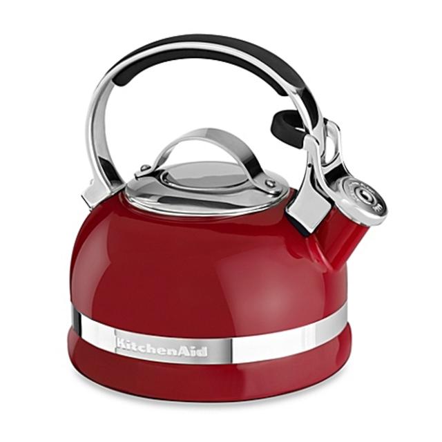 KitchenAid® 2-Quart Porcelain Enamel Tea Kettle with Stainless Steel Handle in Red