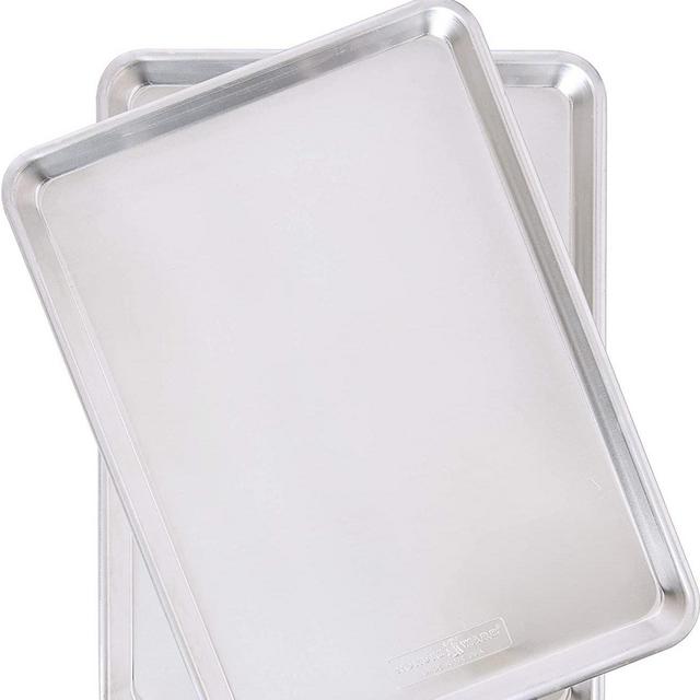 Nordic Ware Natural Aluminum Commercial Baker's Half Sheet (2 Pack), Silver