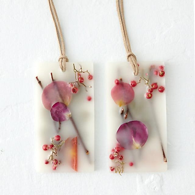 Pressed Flower Sachet, Apricot & Rose