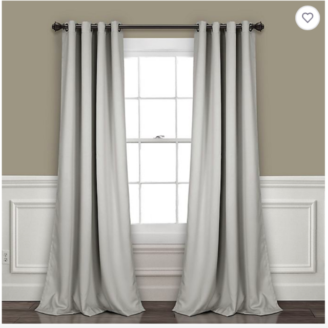 Insulated 95-Inch Grommet Room Darkening Window Curtain Panels in Light Grey (Set of 2)