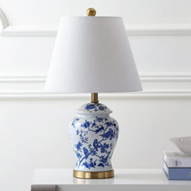 JONATHAN Y JYL3005A Penelope 22" Chinoiserie LED Table Lamp Classic Cottage Bedside Desk Nightstand Lamp for Bedroom Living Room Office College Bookcase LED Bulb Included, Blue/White