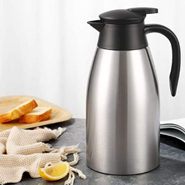 68oz Coffee Carafe Airpot Insulated Coffee Thermos Urn Stainless Steel Vacuum Thermal Pot Flask for Coffee, Hot Water, Tea, Hot Beverage