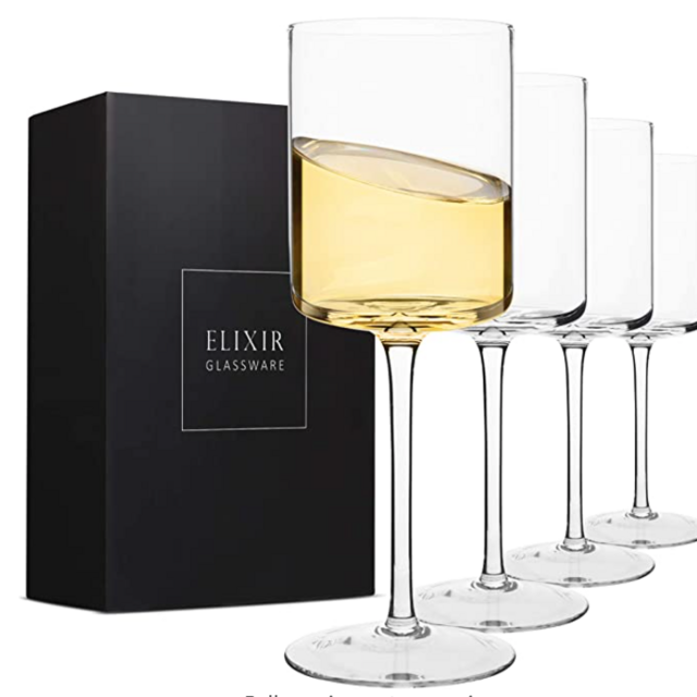 Wine Glasses, Large Red Wine or White Wine Glass Set of 4 - Unique, for Women, Men, Wedding, Anniversary, Christmas, Birthday - 14oz, Premium Crystal (14oz)