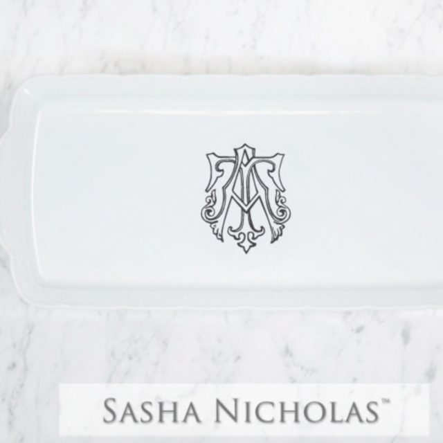 Weave Hostess Platter with our Wedding Crest