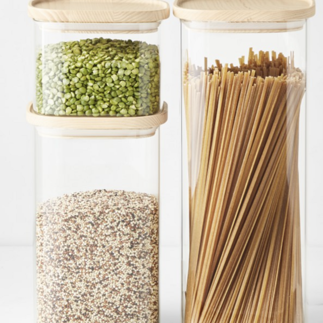 Hold Everything Stackable Glass Square Canisters - Set of 3