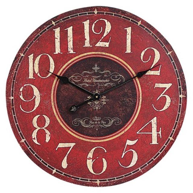 Oversized Wall Clock - Red