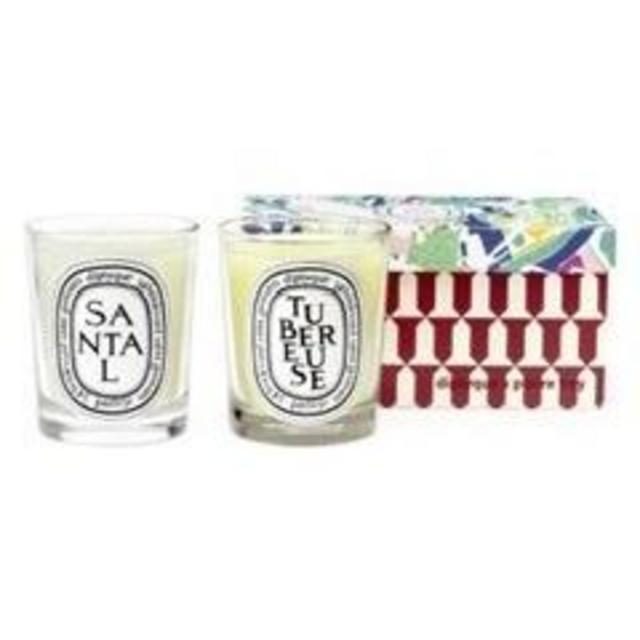 Diptyque x Pierre Frey Two-Piece Sandalwood & Tuberose Scented Candle Set