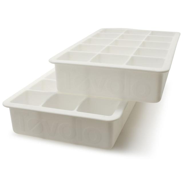 White Perfect Cube Ice Trays, Set Of 2