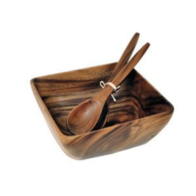 Acacia Wood Square Bowl