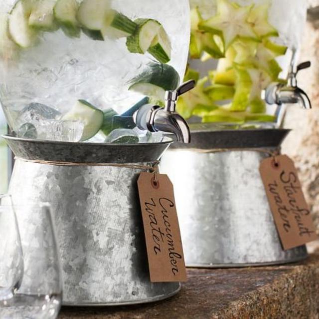 Galvanized Metal Drink Dispenser Stand