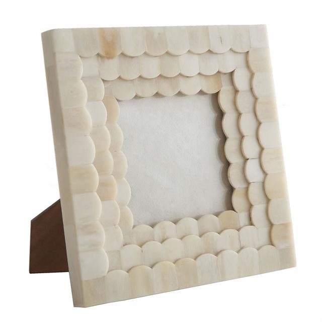 Bone Photo Frame - Scalloped Square