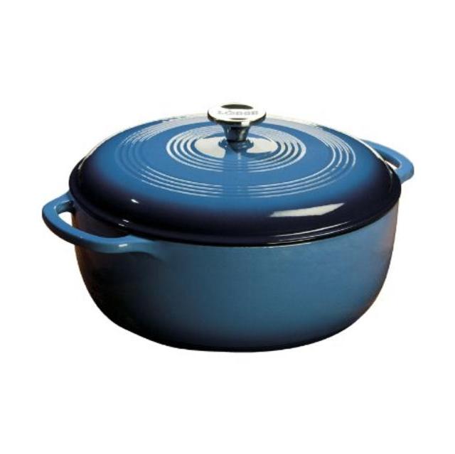 Lodge Color EC6D33 Enameled Cast Iron Dutch Oven, Blue, 6-Quart
