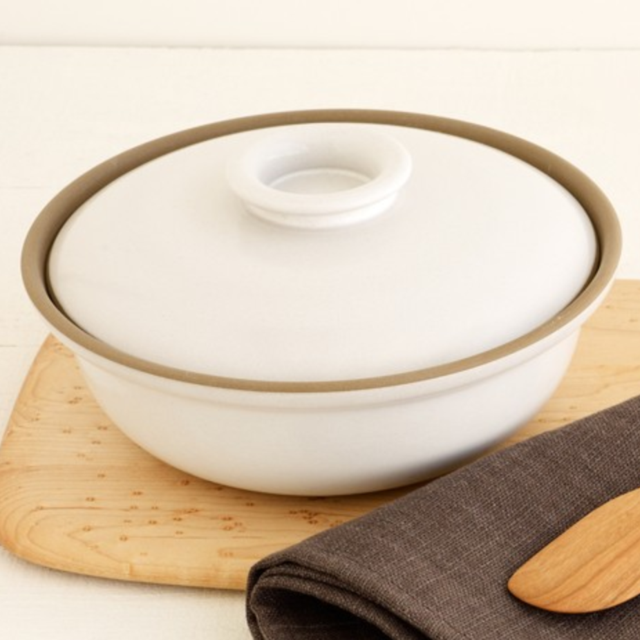 Heath - Medium Covered Serving Dish - White