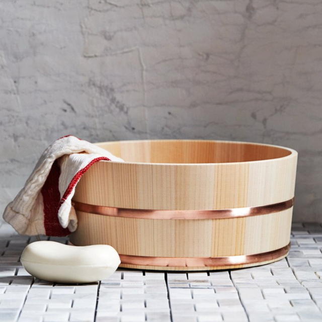 Hinoki Copper Bath Bucket - Kiso Lab