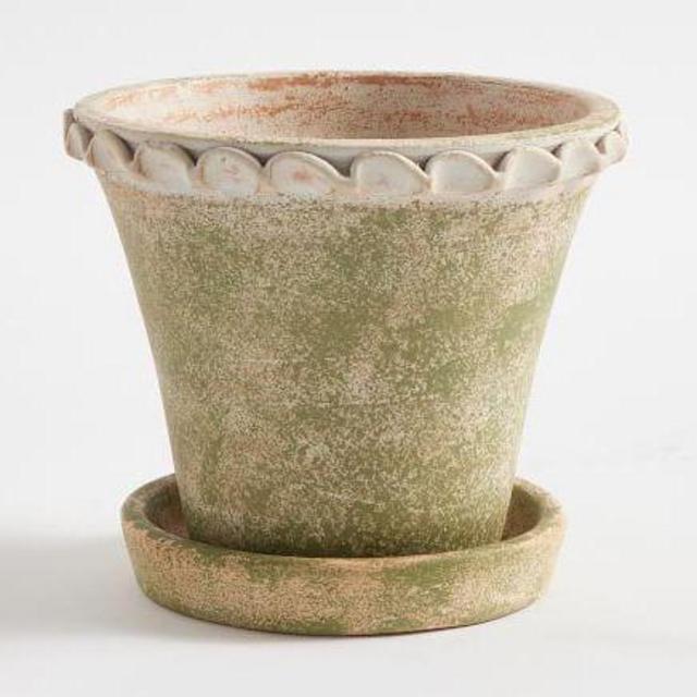 Provence Planter Scalloped Moss - 9.5" Diam. x 9" H