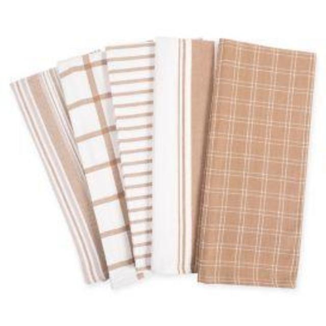 KAF Home Kitchen Towels in Tan (Set of 5)