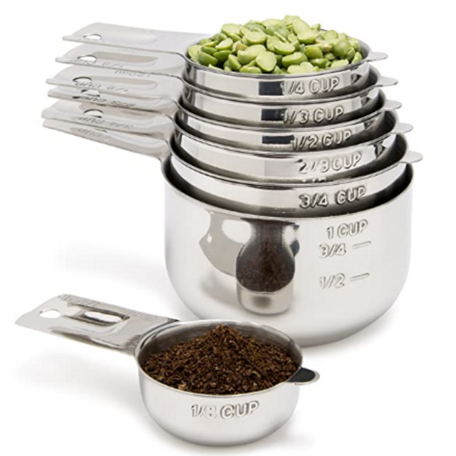 Simply Gourmet Stainless Steel Measuring Cups 7 Piece with 1/8 Cup