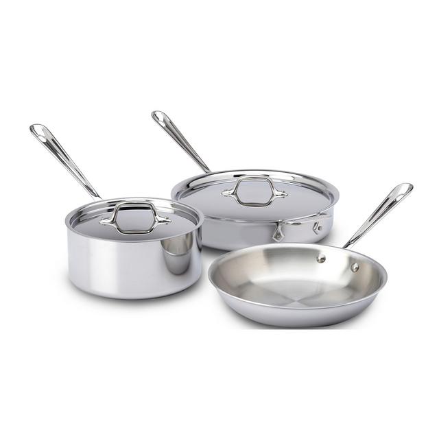 All-Clad d3 Tri-Ply Stainless-Steel 5-Piece Cookware Set