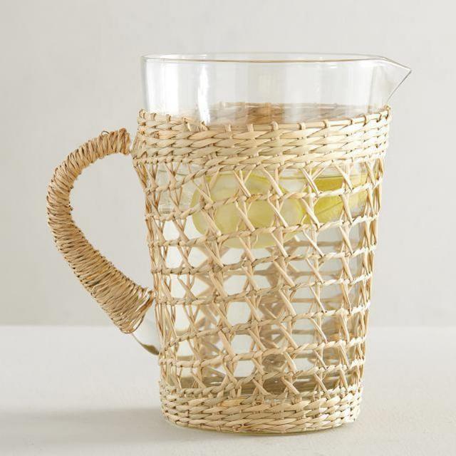 Cane Recycled Glass Pitcher