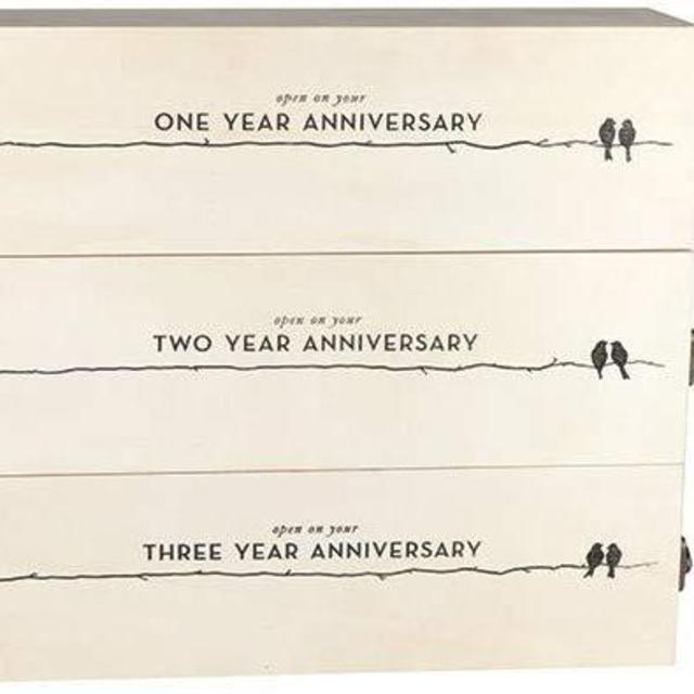 Three Bottle Wood, Wedding and Anniversary Wine Box