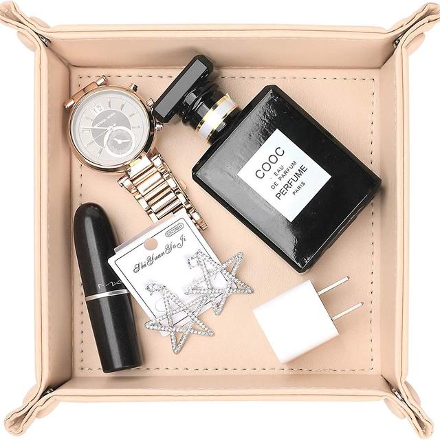 Beige Leather Catchall