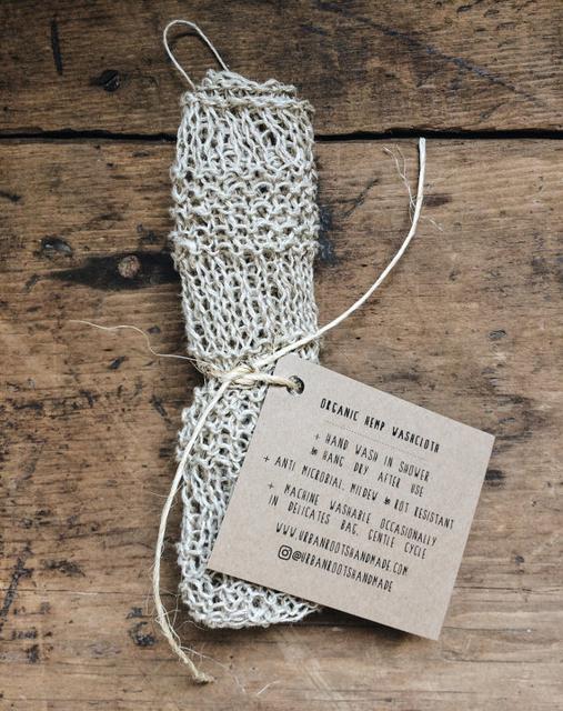 Organic Hemp Washcloth - eco friendly- NATURAL WHITE/ SQUARE
