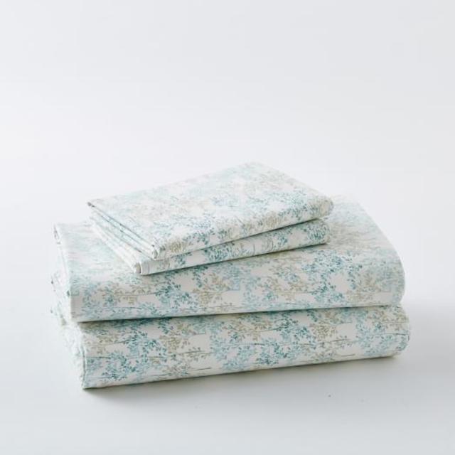 Organic Treescape Sheet Set, Queen, Light Pool