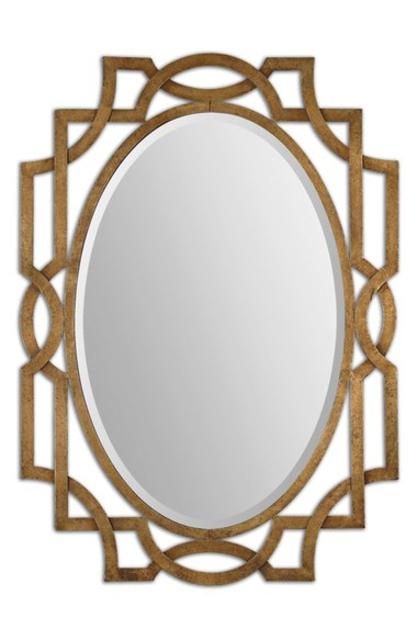 'Margutta' Antiqued Goldtone Oval Mirror