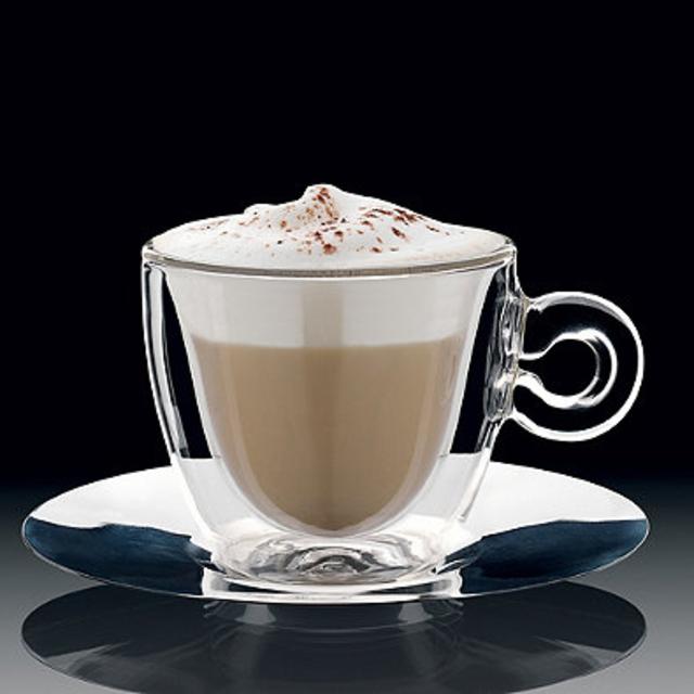 Luigi Bormioli Thermic Double-Wall Cappuccino Cups and Saucers (Set of 2)