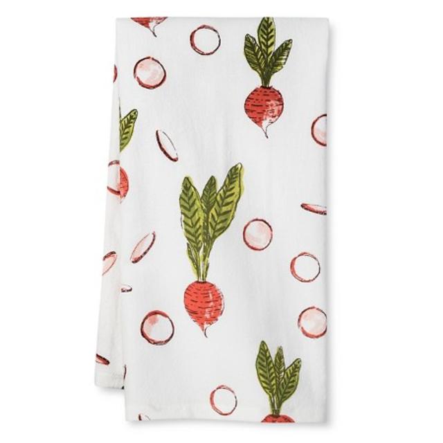 Radish Printed Flour Sack Kitchen Towel Red - Threshold™