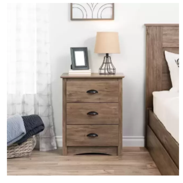 Salt Spring 3 Drawer Tall Nightstand Drifted - "Gray"