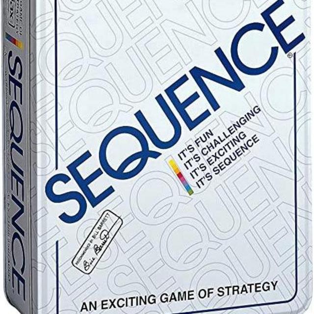 Jax Sequence in a Tin - Original Sequence Game with Folding Board, Cards and Chips