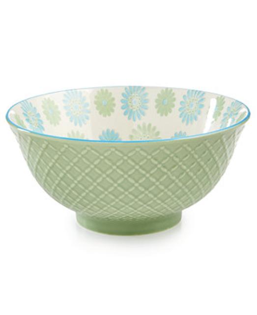 Certified International Chelsea Collection Embossed Green/Multi Floral 6.25" Bowl