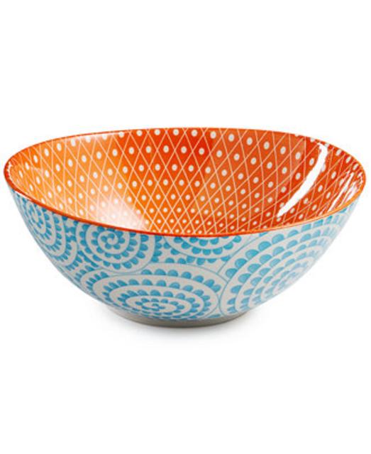 Certified International Chelsea Collection Aqua Swirl Oval Bowl