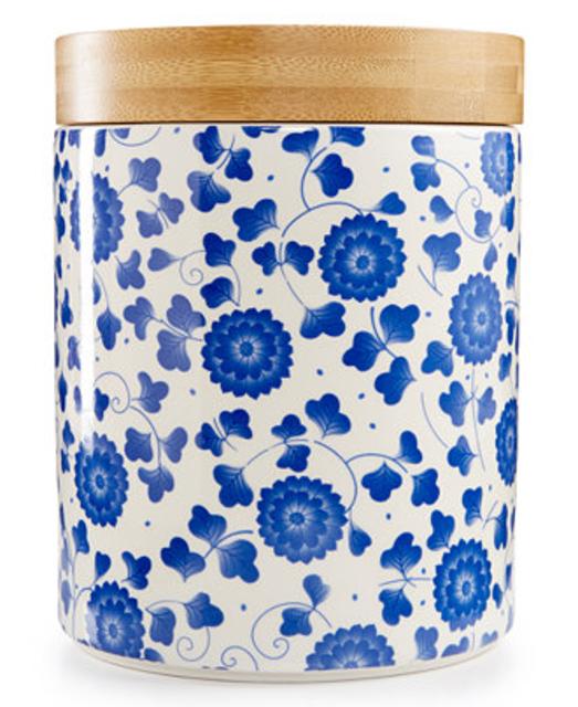 Certified International Chelsea Collection Indigo Poppy Canister
