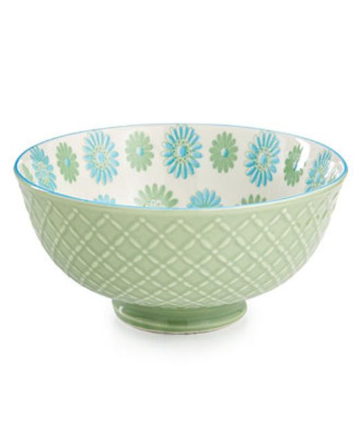 Certified International Chelsea Collection Embossed Green/Multi Floral 4.75" Bowl