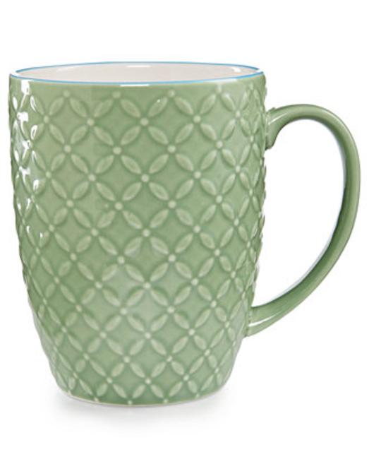 Certified International Chelsea Collection Embossed Green/Multi Floral Mug