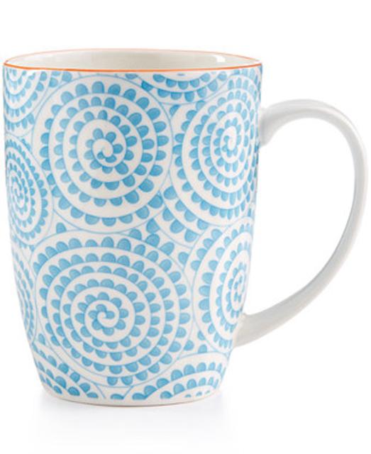 Certified International Chelsea Collection Porcelain Aqua Swirl Mug