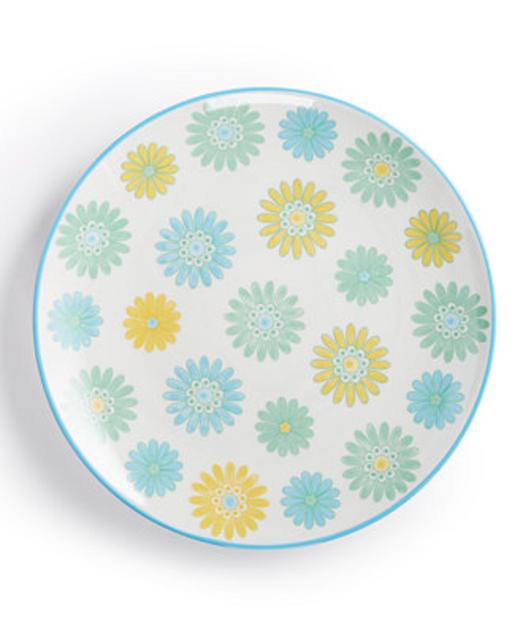 Certified International Chelsea Collection Embossed Green/Multi Floral Dessert Plate