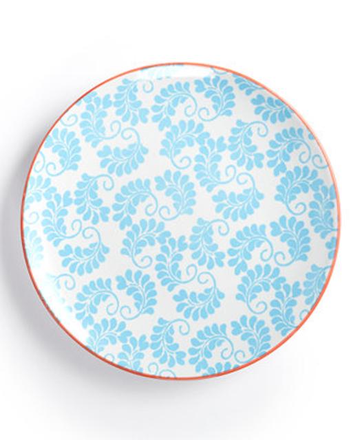 Certified International Chelsea Collection Red Beehive/Aqua Dessert Plate
